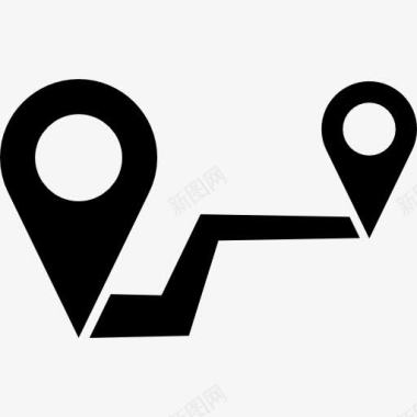 旅游地图路的两个占位符图标图标