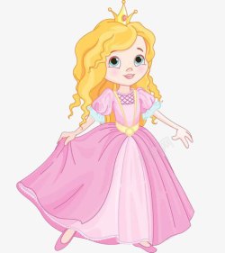 卡通小公主提裙角的小公主高清图片