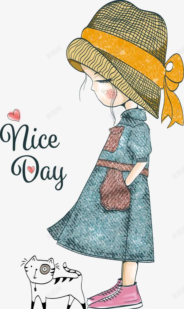 美丽女孩装饰图案矢量图eps免抠素材_88icon https://88icon.com T恤元素 卡片素材 可爱 明信片图案设计 明信片格式 矢量图