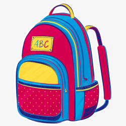 背包的学生彩色背包插画矢量图高清图片