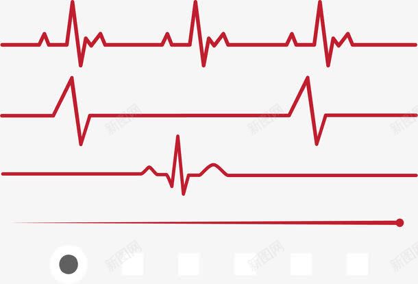 红色扁平心电图png免抠素材_88icon https://88icon.com 几何线条 心电 心电图 矢量素材 红色