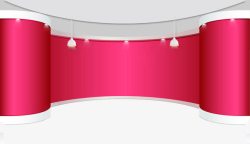 粉色圆形背景弧形舞台灯光素材