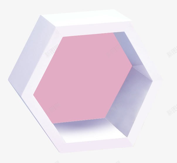 粉色立体六边形png免抠素材_88icon https://88icon.com 三维图形 立体形状 粉色图形 菱形