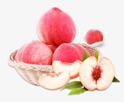 粉色清新水蜜桃水果食品素材