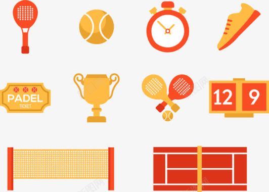 羽毛球网球类运动比赛图标图标
