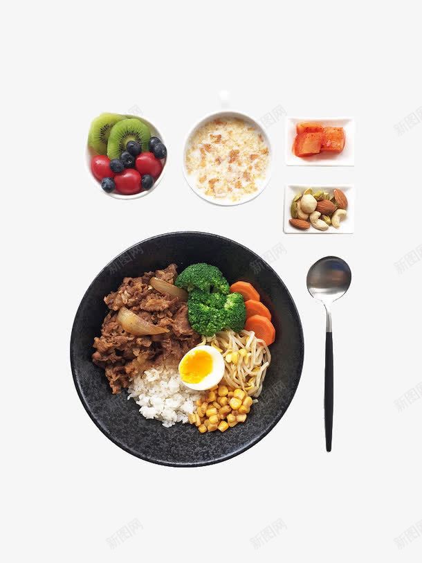 美食png免抠素材_88icon https://88icon.com 勺子 商务套餐饭 水果 燕麦 米饭 肉 食物