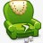 夏天卡通图案扶手椅的卡通绿色图标图标