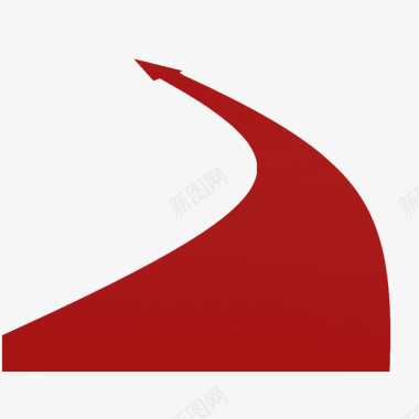 红色的上升趋势中国风红色的扭曲上升的箭头图标图标