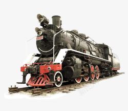 轨道手绘插图蒸汽式复古火车高清图片