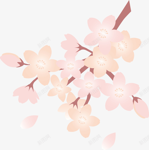 粉色春季美丽桃花png免抠素材_88icon https://88icon.com 春天 春季 春日 桃花 植物 花树 装饰图案