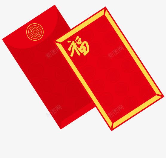 方形新年红包png免抠素材_88icon https://88icon.com 压岁钱 新年 方形 红包