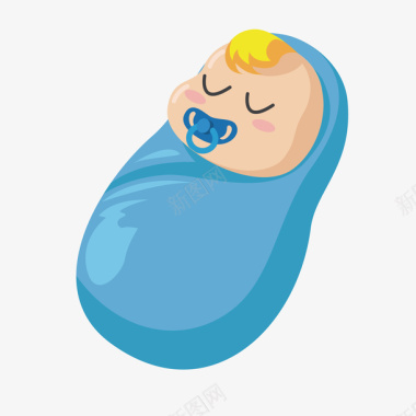 云端婴儿睡觉襁褓中的宝宝图标图标