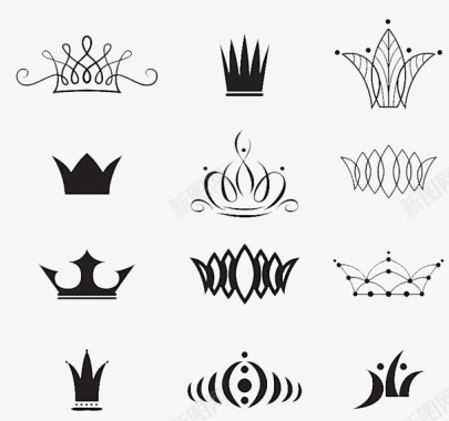 皇冠标志手绘简图图标图标