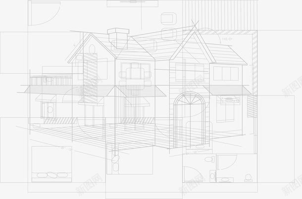 时尚线性房子模型png免抠素材_88icon https://88icon.com 底纹背景 建筑 建筑模型 建筑物手稿 建筑设计 手绘房子 时尚线性房子模型设计 线性 线条 线条房子