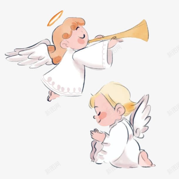 可爱小天使png免抠素材_88icon https://88icon.com 创意 卡通 可爱的 小天使 彩色 手绘的 现代 简单