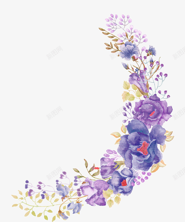 唯美紫色手绘花朵png免抠素材_88icon https://88icon.com 彩色植物 手绘鲜艳的花朵 手绘鲜艳的花朵图片 插画绘画 紫色 紫色花卉高清图片 紫色花朵 花朵 花朵盛开 花环紫色