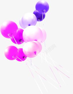 白色粉色紫色气球素材