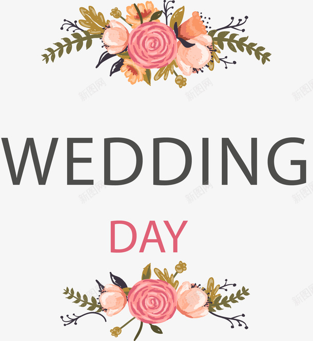 婚礼邀请函鲜花装饰png_88icon https://88icon.com day wedding 婚礼邀请函 新婚 结婚日 鲜花装饰