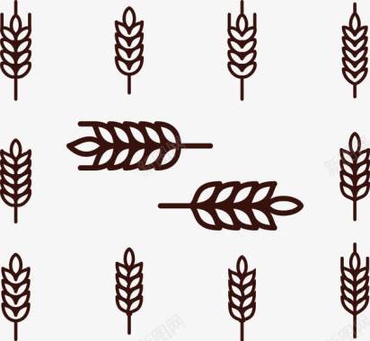 矢量燕麦稻谷麦穗图标图标