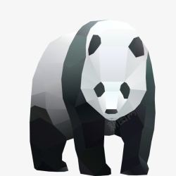 卡通大熊猫手绘立体色块拼接大熊猫高清图片