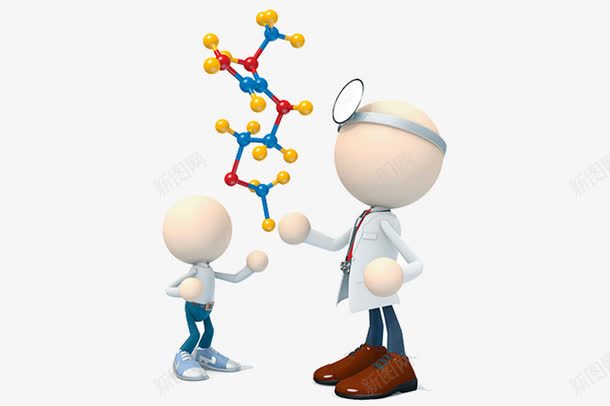 卡通医疗人员png免抠素材_88icon https://88icon.com 3D小人 分子结构 医生 生物技术