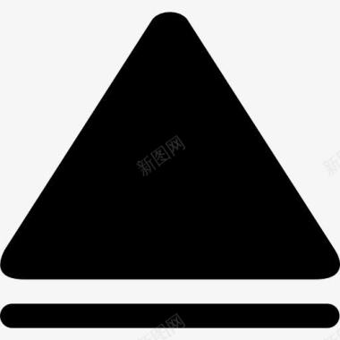 黑色接口向上箭头的黑色三角形符号图标图标
