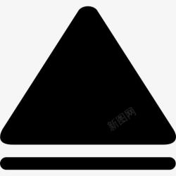 大杯固体向上箭头的黑色三角形符号图标高清图片