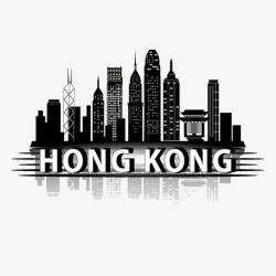 香港建筑群剪影素材