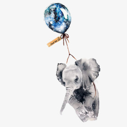 大象和气球素材