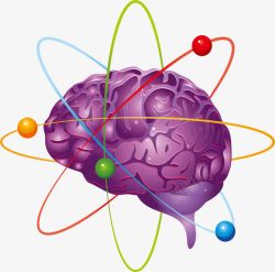 原子背景紫色创意头脑风暴矢量图高清图片