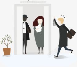 赶电梯的人素材