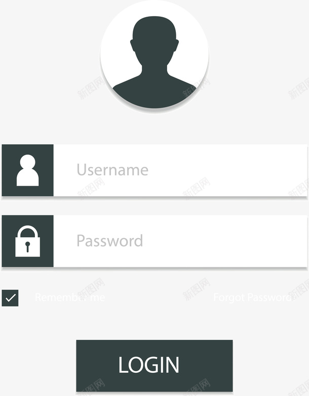简约商务风登录界面矢量图ai免抠素材_88icon https://88icon.com 商务网站 登录 登录框 登录界面 矢量png 网站登录 矢量图
