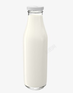 玻璃瓶装白色酸奶瓶高清图片