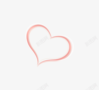 浪漫粉色爱心行浪漫的图标图标