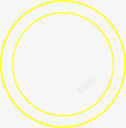 黄色圆圈线条素材