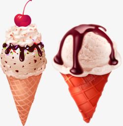 冷饮冰激凌标贴樱桃巧克力冰激凌高清图片