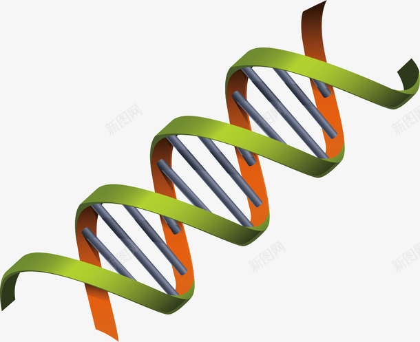 DNA分子结构png免抠素材_88icon https://88icon.com DNA分子 创意 卡通手绘 水彩 绿色 螺旋状
