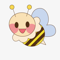 黄色的蜜蜂卡通版的小蜜蜂元素高清图片