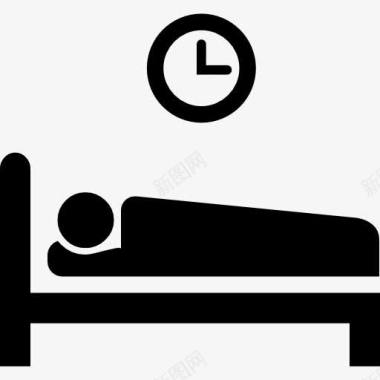 休息时间在床上身体恢复后的健身图标图标