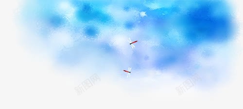 手绘水彩画天空中的蜻蜓png免抠素材_88icon https://88icon.com 手绘水彩画天空中的蜻蜓 水墨画 蓝色天空