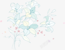 白百合百合花束手绘百合花矢量图高清图片