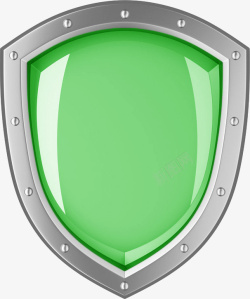 防具绿色玻璃光泽盾牌高清图片