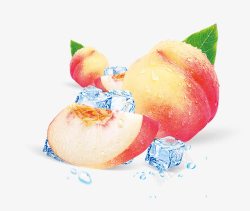 缤纷果味冰凉一夏清新餐饮促销海报桃子高清图片