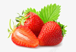 切开的草莓新鲜的草莓水果高清图片