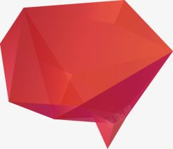 红色水晶几何对话框高清图片