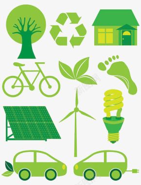 PSD源文绿色自然能源标志图标图标