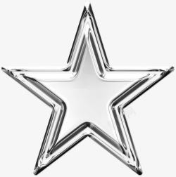 不同形状的星星银色立体五角星高清图片