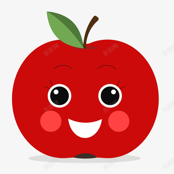 红色的苹果小脸上矢量图ai免抠素材_88icon https://88icon.com 卡通 可爱 植物 水果 笑脸 红色 苹果 矢量图