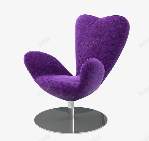布艺椅子png免抠素材_88icon https://88icon.com 创意 单人椅 家居 异形 户外桌椅 紫色
