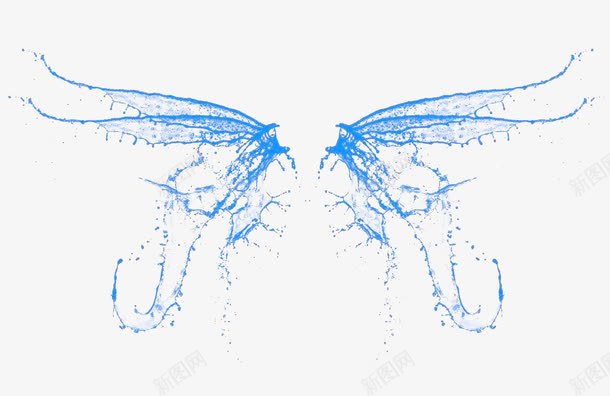魔法水精灵png免抠素材_88icon https://88icon.com 喷溅状 水元素 水滴 水花 翅膀 蓝色